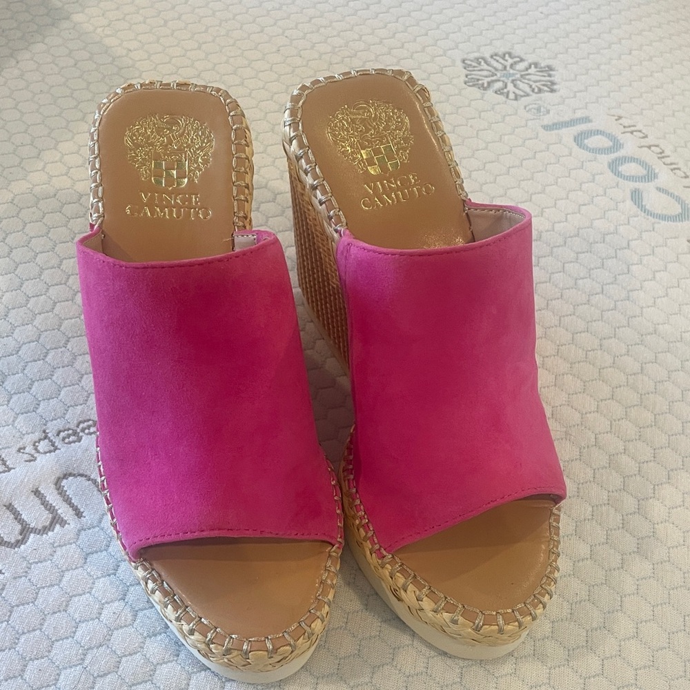 Vince Camuto Brissia Pink Wedge Sandals
